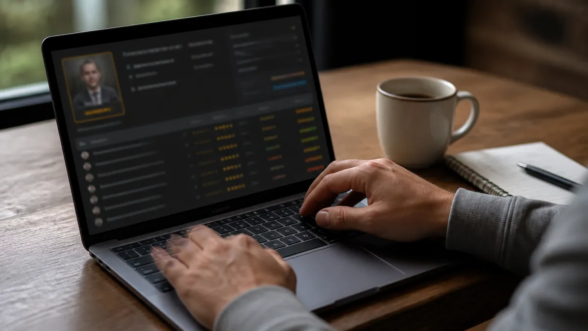 Joueur consultant son profil et ses points de classement IFPA sur un ordinateur portable